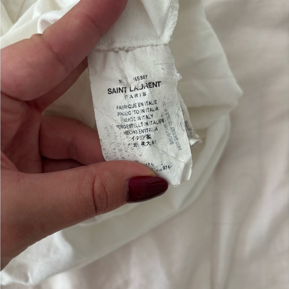 Saint Laurent Lightning Bolt White Tee - Picture 3 of 4